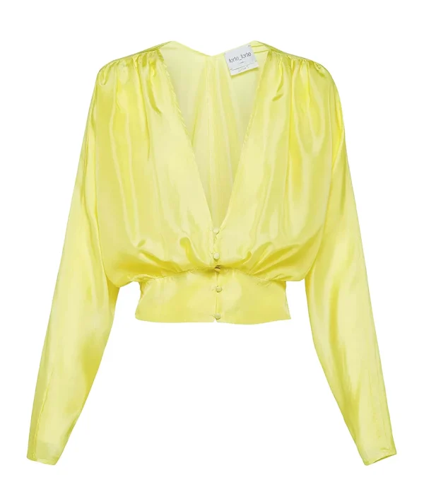 FORTE_FORTE Blouse Soie Jaune 1