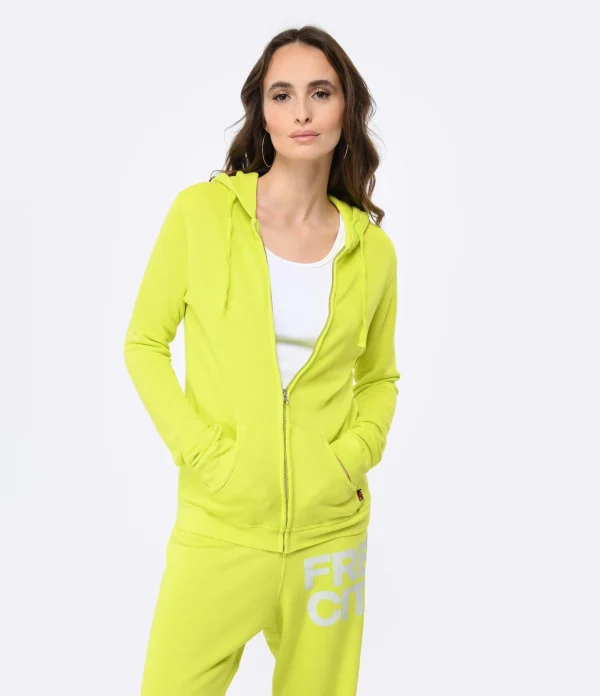 FREECITY Sweatshirt Hoodie Superfluff Zip Glowlight Yellow 4