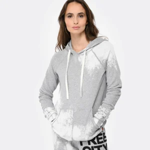 FREECITY Sweatshirt Hoodie Bleachout Coton Gris 11