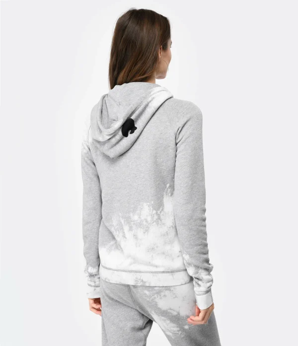 FREECITY Sweatshirt Hoodie Bleachout Coton Gris 6