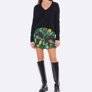 Ganni Short Coton Imprimé Vert 9