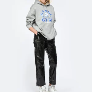 Ganni Sweatshirt Hoodie Oversize Coton Organique Gris 16