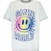 Ganni Tee-shirt Smiley Coton Organique Bright White 17