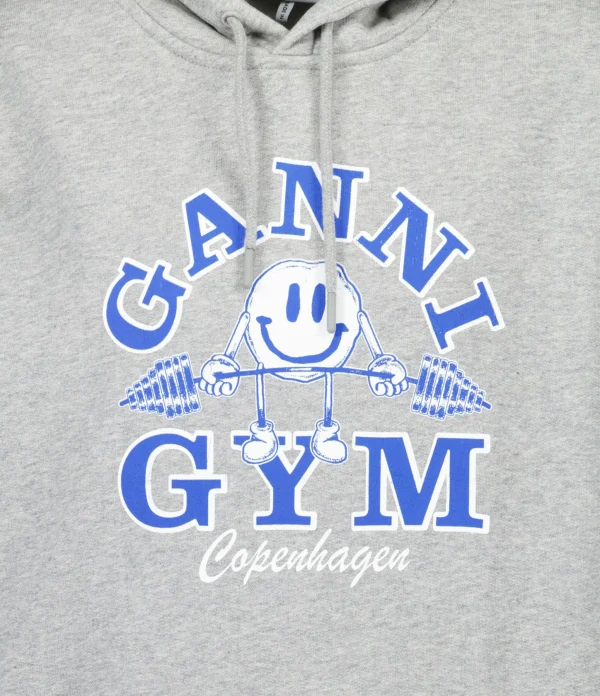 Ganni Sweatshirt Hoodie Oversize Coton Organique Gris 3