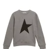 Golden Goose Sweatshirt Enfant Star Coton Gris Noir 16