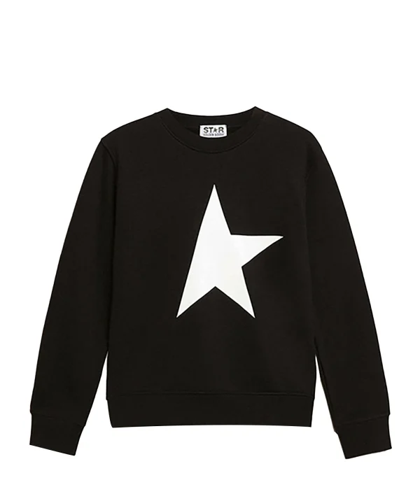 Golden Goose Sweatshirt Enfant Star Coton Noir Blanc 1