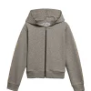 Golden Goose Sweatshirt Enfant Zip Star Coton Gris Doré 19