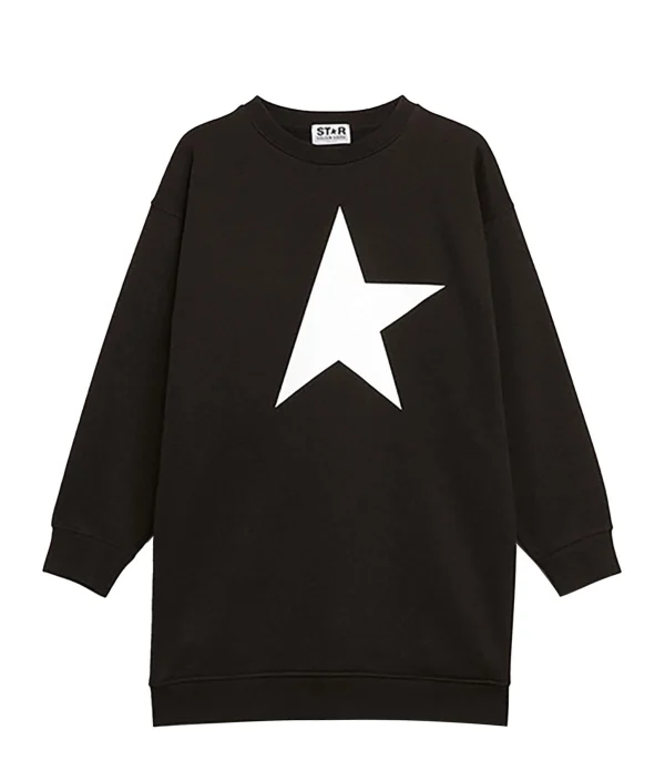 Golden Goose Robe Sweatshirt Enfant Star Coton Noir Blanc 1