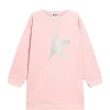 Golden Goose Robe Sweatshirt Enfant Star Coton Rose Argenté 16