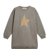 Golden Goose Robe Sweatshirt Enfant Star Coton Gris Doré 13