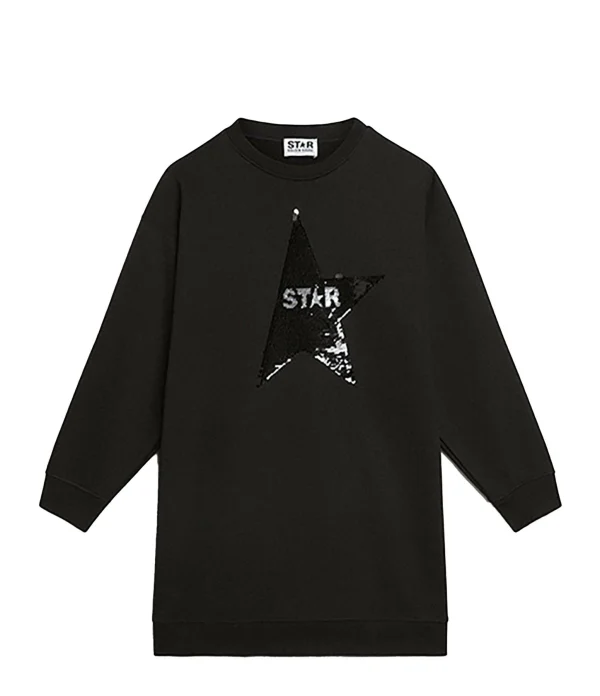 Golden Goose Robe Sweatshirt Star Enfant Coton Noir 1