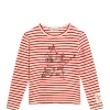 Golden Goose Tee-shirt Golden Enfant Coton Rayures Rouge 19