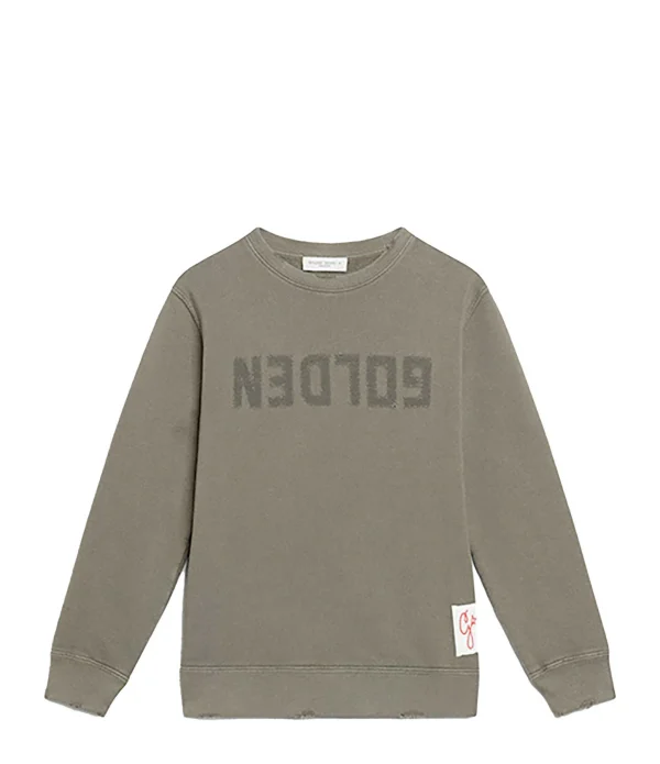 Golden Goose Sweatshirt Golden Enfant Coton Olive 1