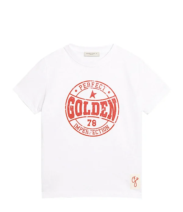 Golden Goose Tee-shirt Golden Enfant Coton Blanc 1