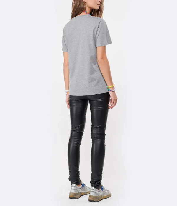 Golden Goose Tee-shirt Étoile Coton Gris Doré 6