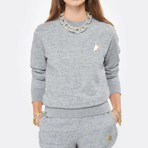 Golden Goose Sweatshirt Athena Étoile Coton Gris 12