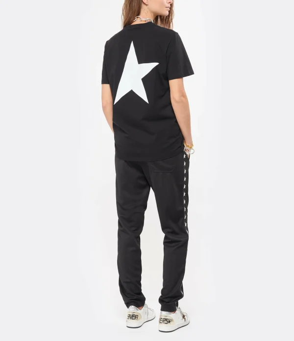 Golden Goose Tee-shirt Big Star Coton Noir Blanc 6