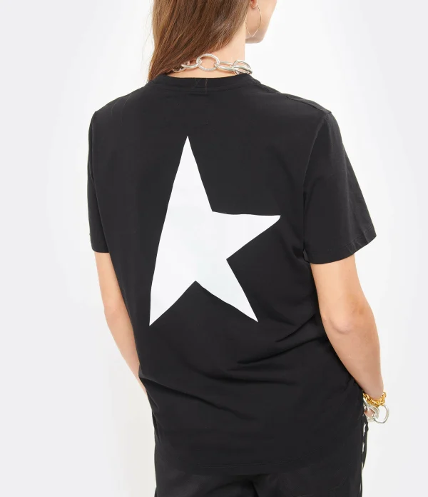 Golden Goose Tee-shirt Big Star Coton Noir Blanc 5