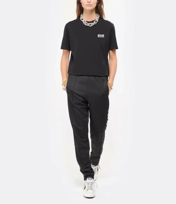 Golden Goose Tee-shirt Big Star Coton Noir Blanc 7