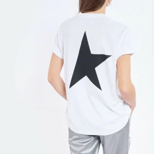 Golden Goose Tee-shirt Big Star Coton Blanc Noir 15