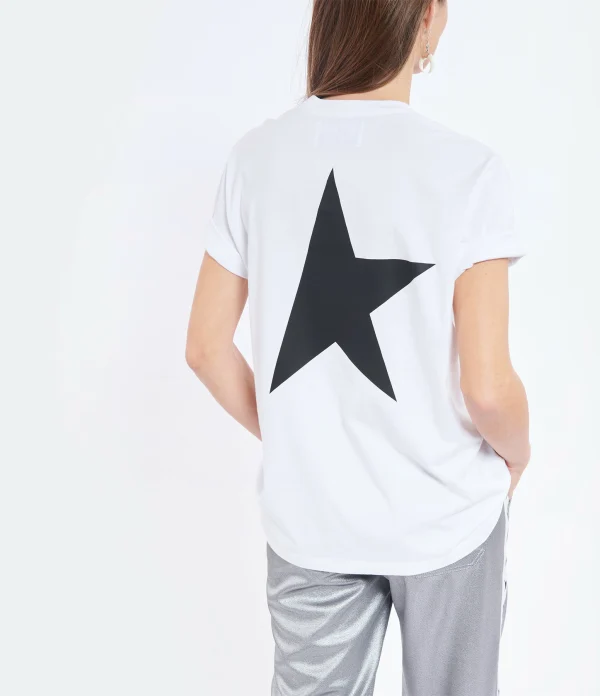 Golden Goose Tee-shirt Big Star Coton Blanc Noir 5