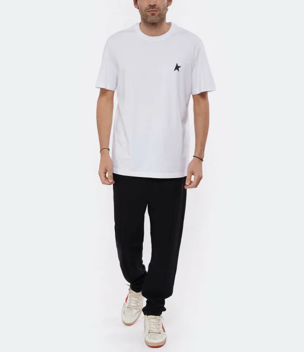 Golden Goose Tee-shirt Homme Étoile Coton Blanc Noir 5