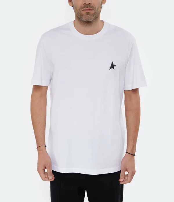 Golden Goose Tee-shirt Homme Étoile Coton Blanc Noir 4