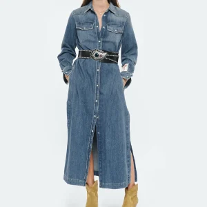 Golden Goose Robe Chemise Golden Denim Bleu 18