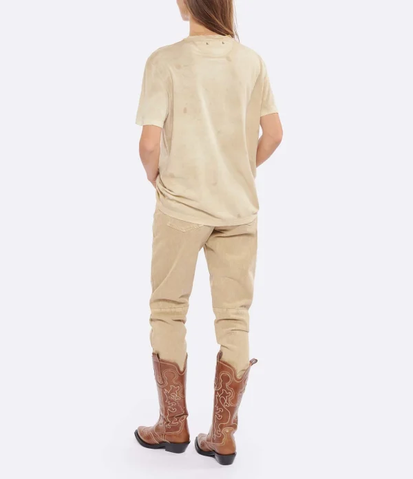 Golden Goose Tee-shirt Journey Coton Beige 6