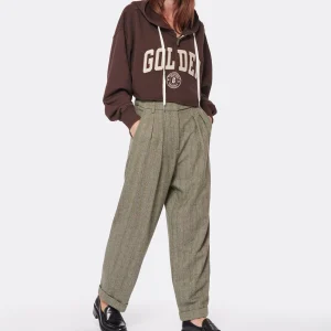 Golden Goose Sweatshirt Hoodie Journey Crop Coton Marron Café 14