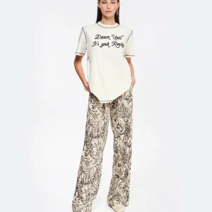 Golden Goose Tee-shirt Journey Regular Coton Écru 13