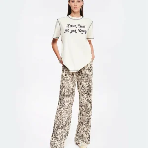 Golden Goose Pantalon Journey Imprimé Beige 11