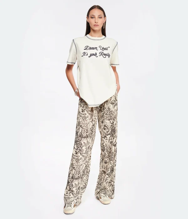 Golden Goose Pantalon Journey Imprimé Beige 4