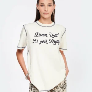 Golden Goose Tee-shirt Journey Regular Coton Écru 11