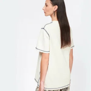 Golden Goose Tee-shirt Journey Regular Coton Écru 15