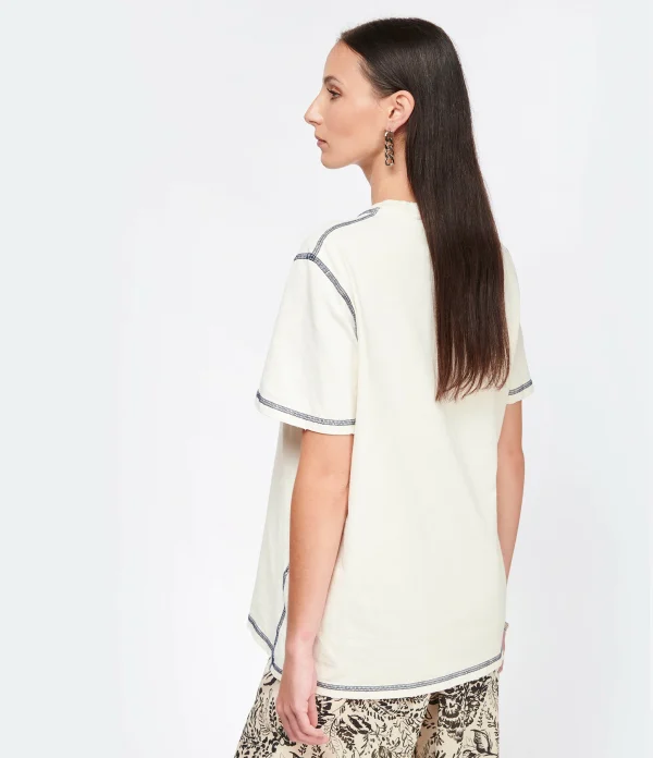 Golden Goose Tee-shirt Journey Regular Coton Écru 6