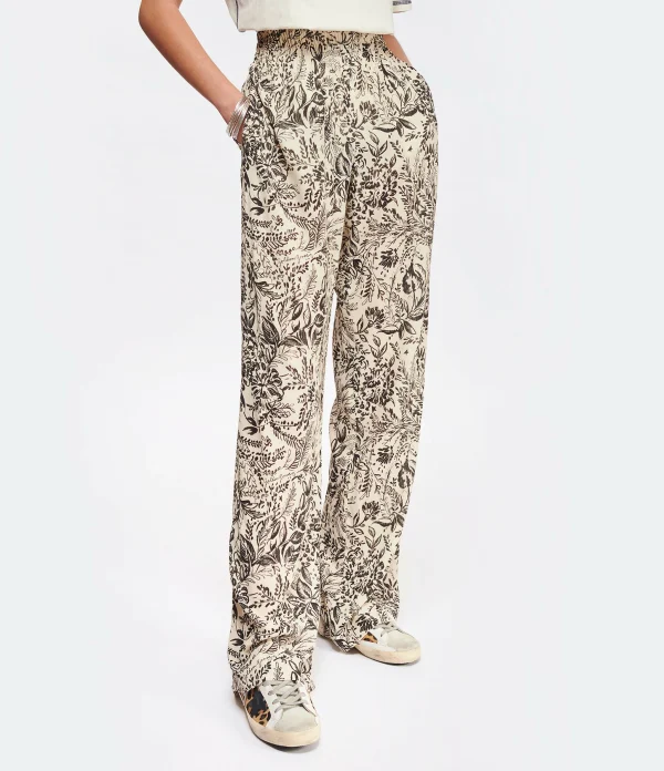 Golden Goose Pantalon Journey Imprimé Beige 5