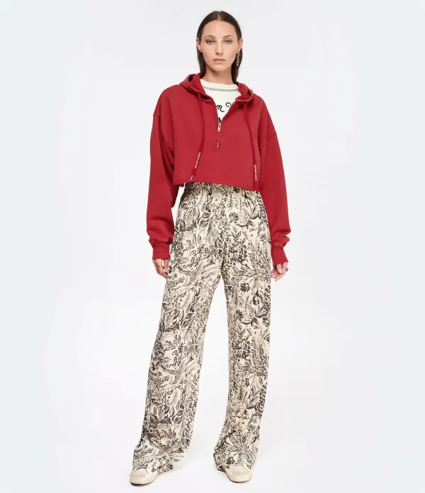 Golden Goose Crop Sweatshirt Hoodie Court Journey Coton Rouge 5