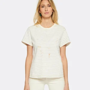 Golden Goose Tee-shirt Journey Slim Coton Écru 11