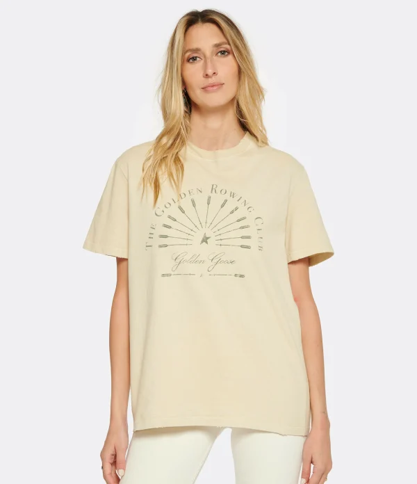 Golden Goose Tee-shirt Journey Coton Beige 4