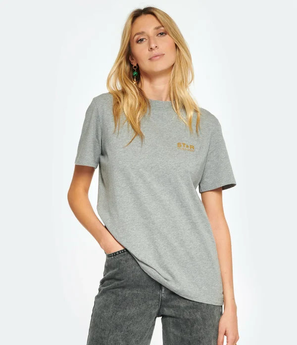 Golden Goose Tee-shirt Big Star Coton Gris 4