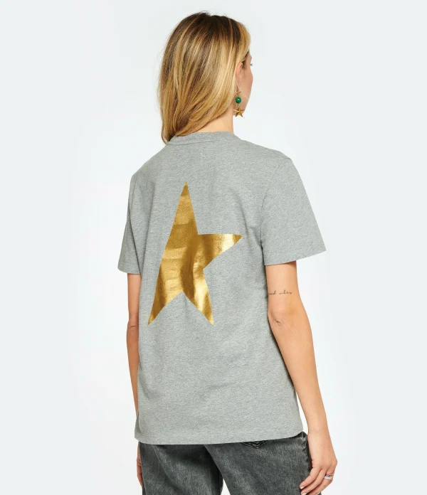 Golden Goose Tee-shirt Big Star Coton Gris 6