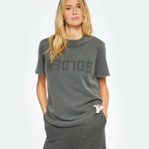 Golden Goose Tee-shirt Golden Logo Coton Anthracite 11