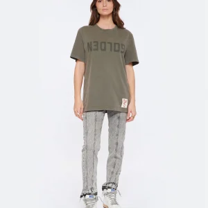 Golden Goose Tee-shirt Golden Homme Coton Olive 18