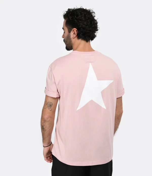 Golden Goose Tee-shirt Star Homme Coton Rose 6