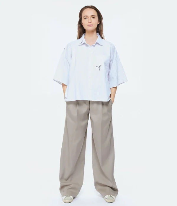 Golden Goose Pantalon Journey Laine Taupe 7