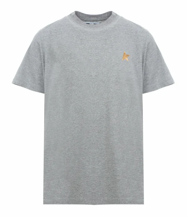 Golden Goose Tee-shirt Étoile Coton Gris Doré 1