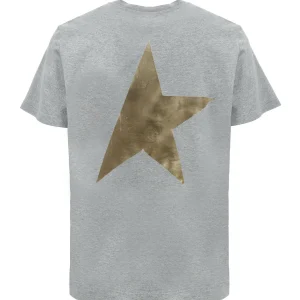 Golden Goose Tee-shirt Big Star Homme Coton Gris Doré 9