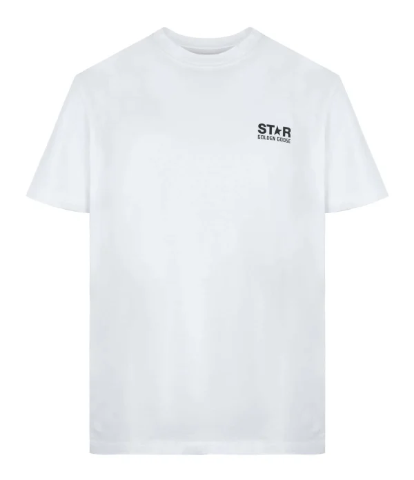 Golden Goose Tee-shirt Big Star Coton Blanc Noir 1