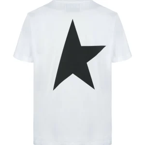 Golden Goose Tee-shirt Big Star Coton Blanc Noir 11